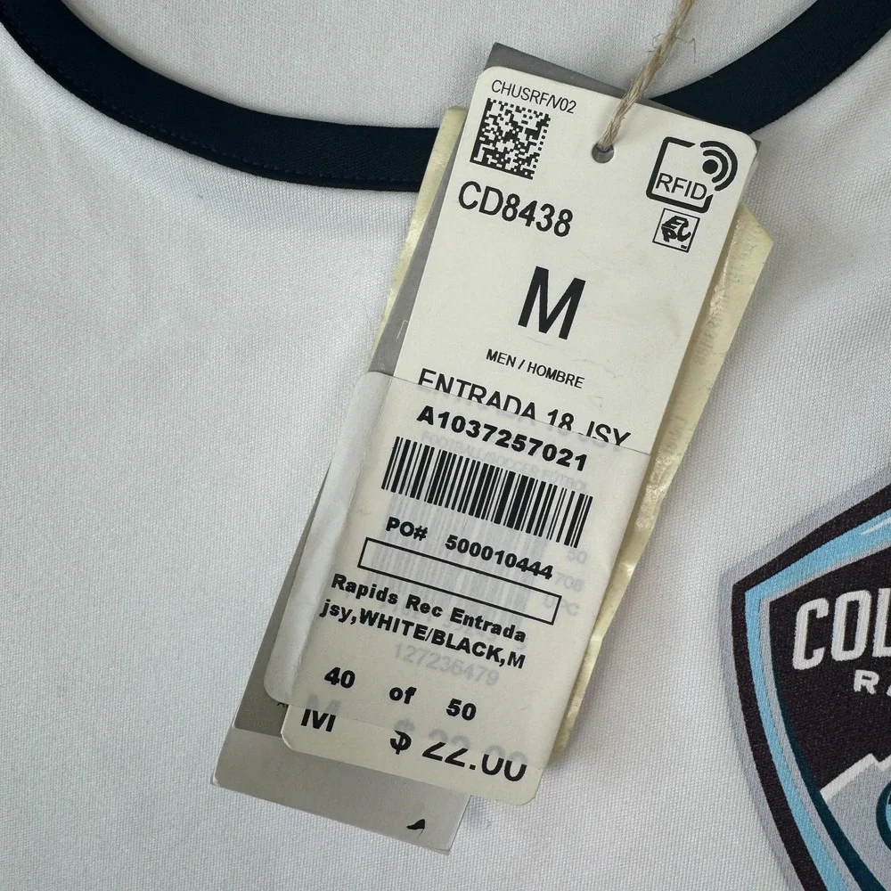 Adidas Colorado Rapids Soccer Jersey Men's M White MLS Football CD8438 NWT